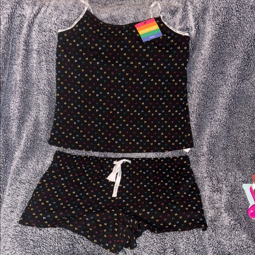 Calvin Klein Black Tank Top and Shorts Pajama Set